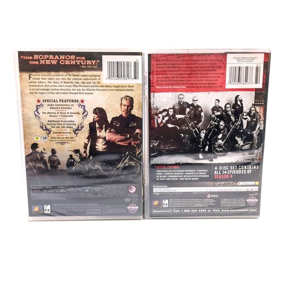 Sons of Anarchy TV Series DVD Lot Season One 1 Four 4 Brand New Sealed - Picture 2 of 3